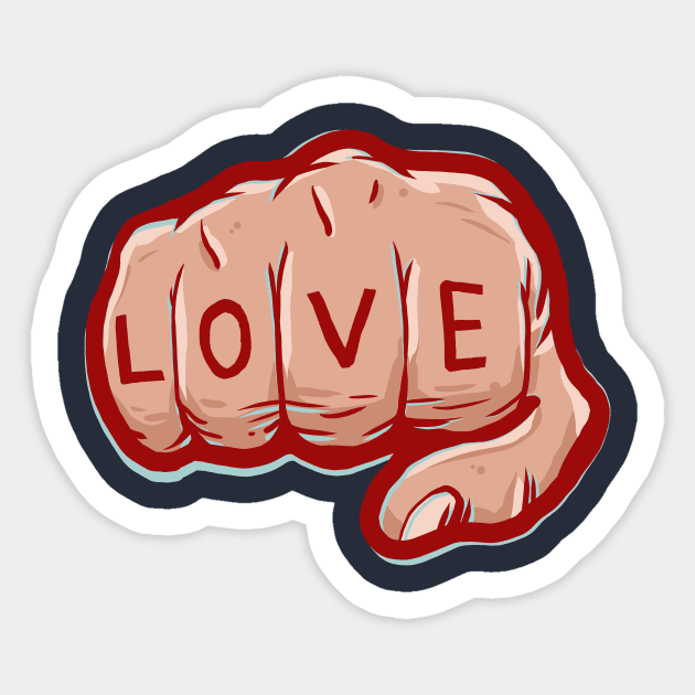 Fist of Love Sticker by bigbadrobot